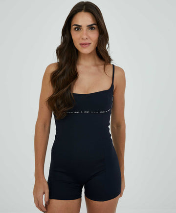 Macacão Curto Elastico Personalizado Preto Alto Giro