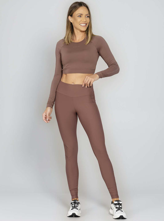 Blusa Manga Longa Marrom Run More