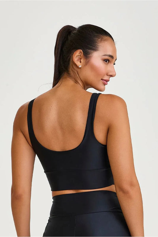 Top Atletika com Silk Preto Caju Brasil