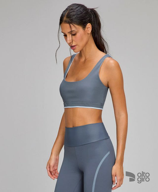Top Regata Dupla Face Azul Cristalino Alto Giro