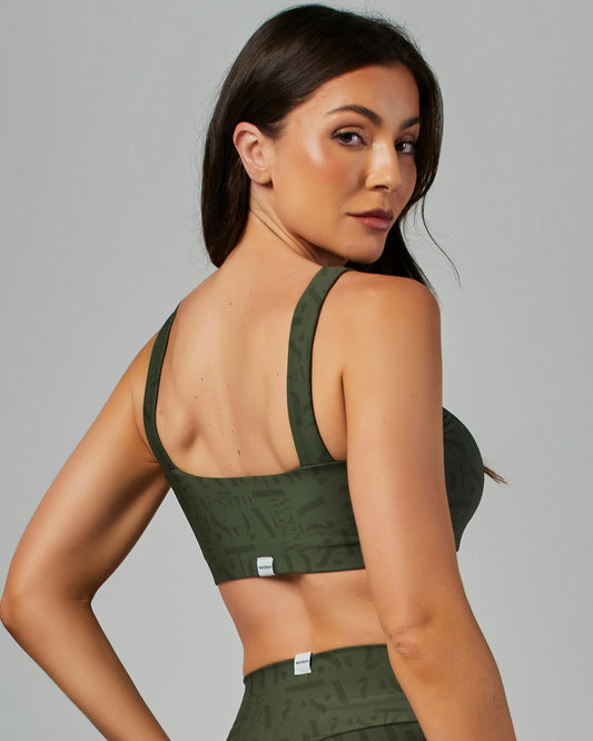 Top Média Sustentação Myst Verde Croco Vestem