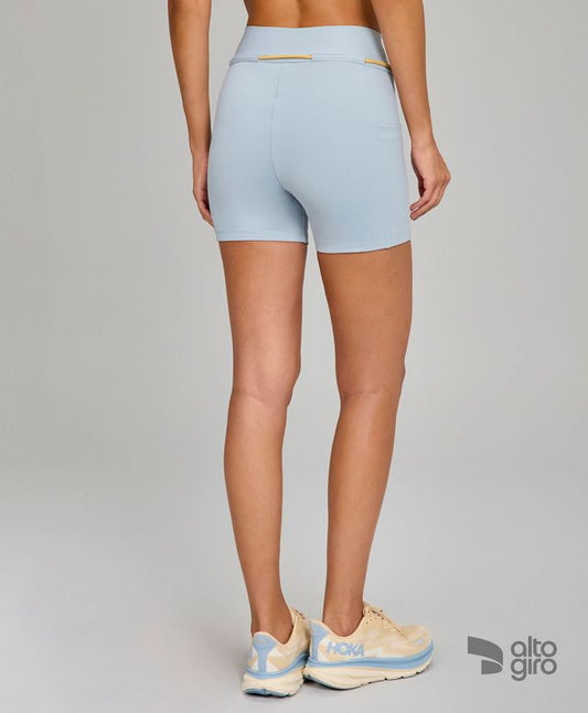 Bermuda Cordão e Bolso Azul Cristalino Alto Giro