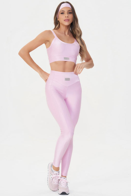 Conjunto Top e Legging Bright Rosa Lets Gym