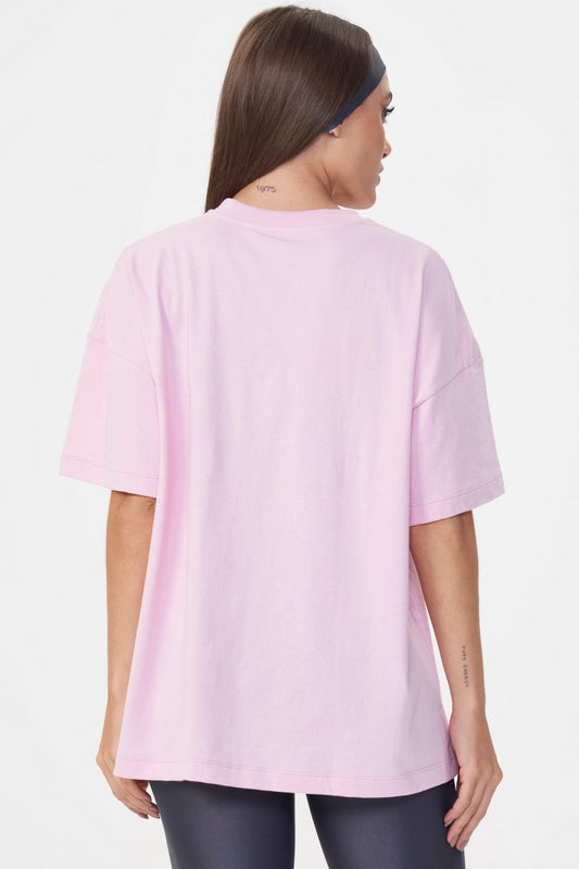 Camiseta Oversized Rosa Claro Lets Gym