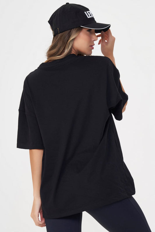 Camiseta Oversized Power Preto Lets Gym