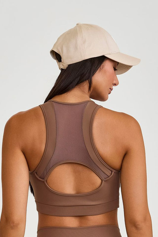 Top Cropped Com Tule Marrom Castanho Caju Brasil