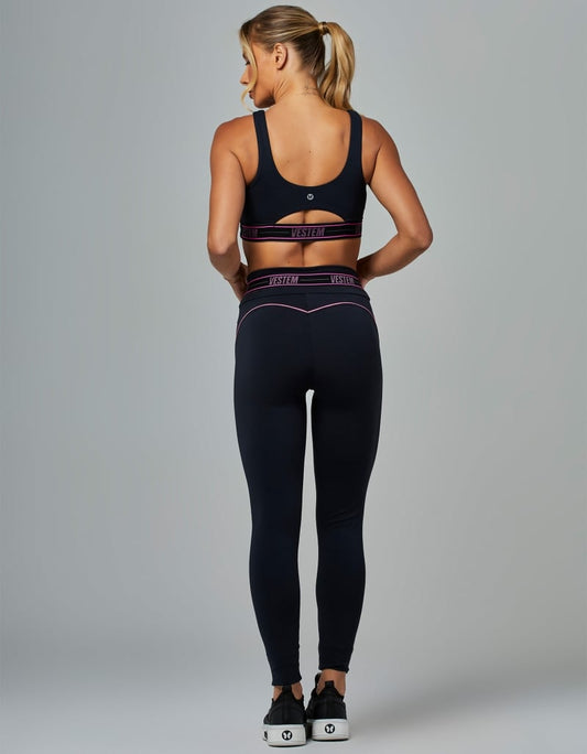 Conjunto Top e Legging Fusô Elástico Impulse Preto Vestem