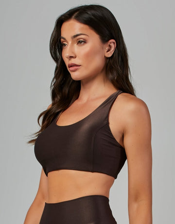 Top Alta Sustentação Shine Marrom Coffee Vestem