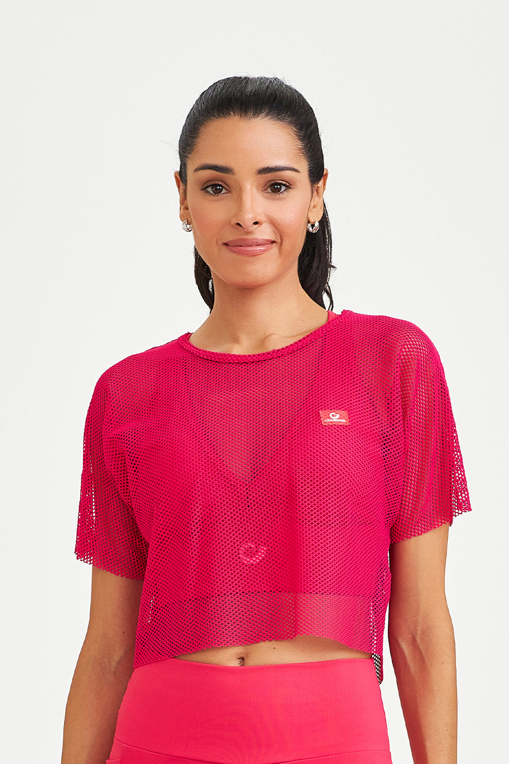 Cropped de Tela Básico Pink Caju Brasil