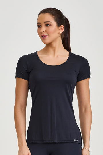 Blusa Fenda Lateral Sb Classica Preto Caju Brasil