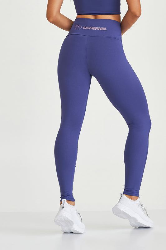 Legging Nz Com Bolso e Detalhe em Canelado Roxo Caju Brasil