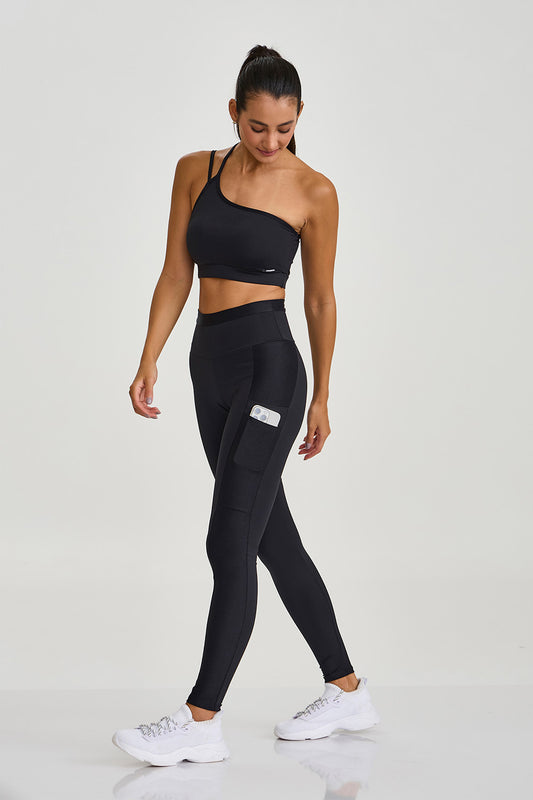 Conjunto Top e Legging Maxxi Com Bolso Duplo Preto Caju Brasil