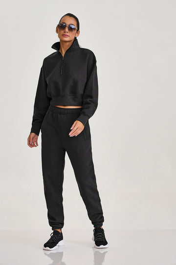 Conjunto Casaco e Calça Moletom Preto Caju Brasil
