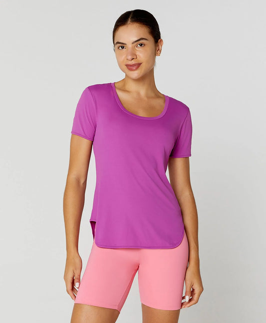 T-shirt Eterna Gola Redonda Alto Giro Fucsia