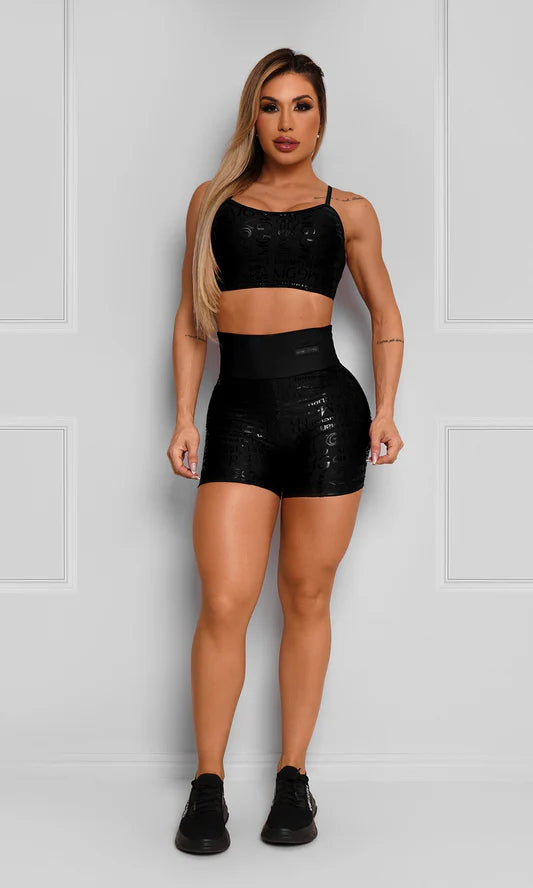 Shorts Logomania Preto Maria Gueixa