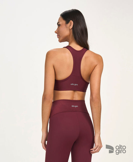 Top Eterno Shine Costas Nadador Vermelho Tinto Alto Giro