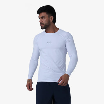 Rash Guard Manga Longa Branco Zua PQ