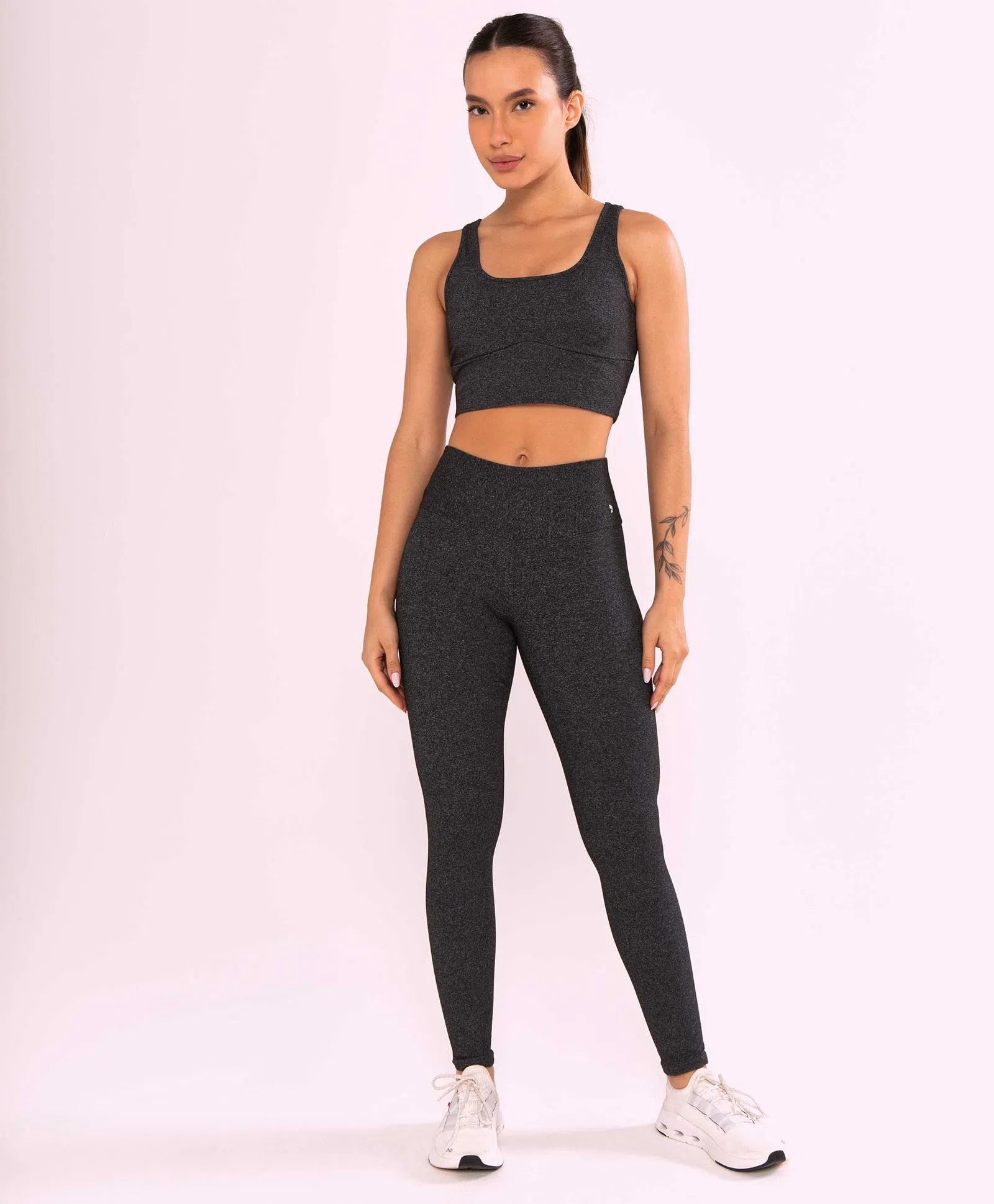 Legging Supplex Termo Cinza Alto Giro