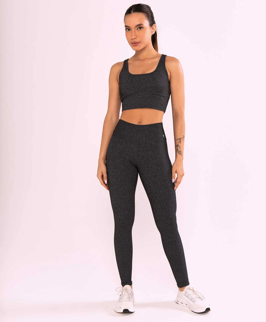 Legging Supplex Termo Cinza Alto Giro