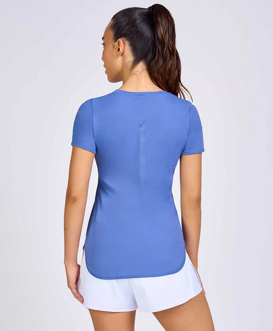 T-shirt Skin Fit Alongada Azul Alto Giro