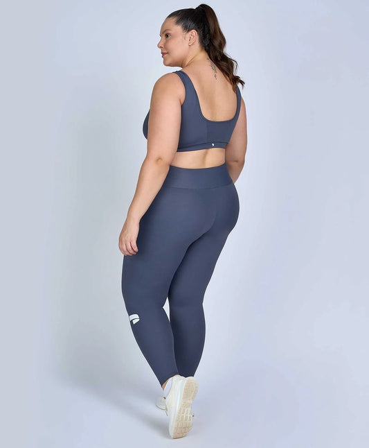 Legging Hyper Essential Cinza Plus Size Alto Giro