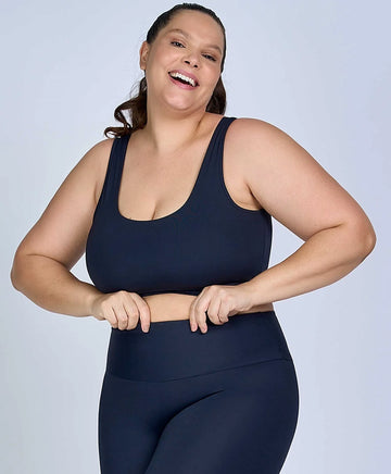 Top Hyper Costas Regata Preto Plus Size Alto Giro