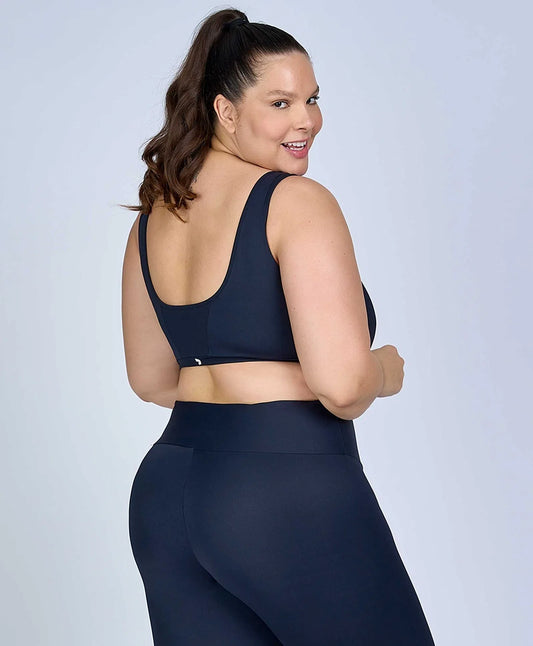 Top Hyper Costas Regata Preto Plus Size Alto Giro