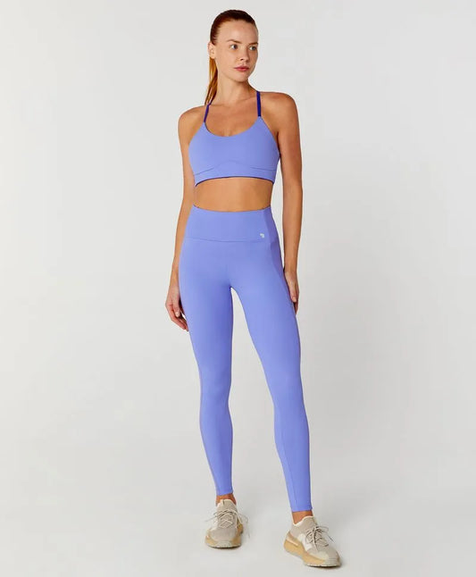 Conjunto Top Dupla Face + Legging Recorte Tule Alto Giro