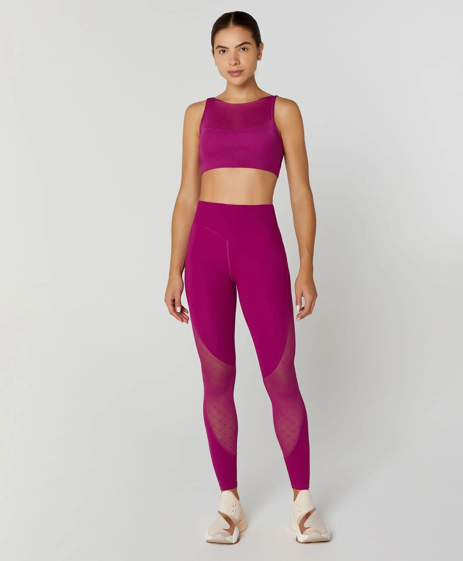 Legging Recortes Tule Ag Roxo Alto Giro