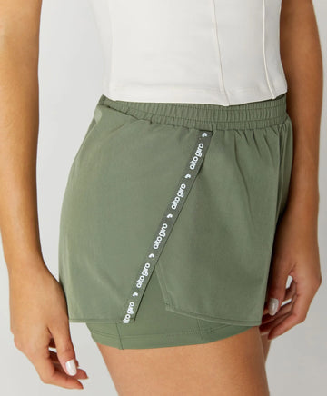 Shorts 2 Em 1 Com Fita Personalizada Verde Alto Giro