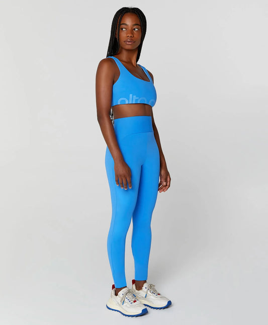 Legging Logo Alto Giro Recorte Azul Alto Giro