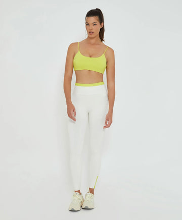 Legging Com Bolso e Ziper na Barra Off White Alto Giro