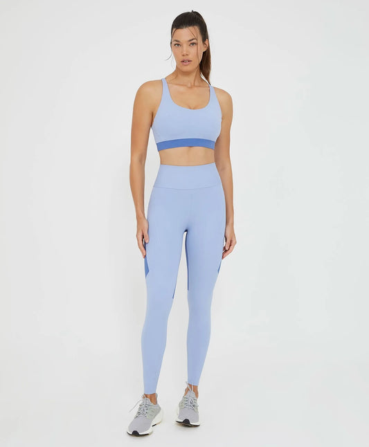 Conjunto Top e Legging Recortes Azul Alto Giro