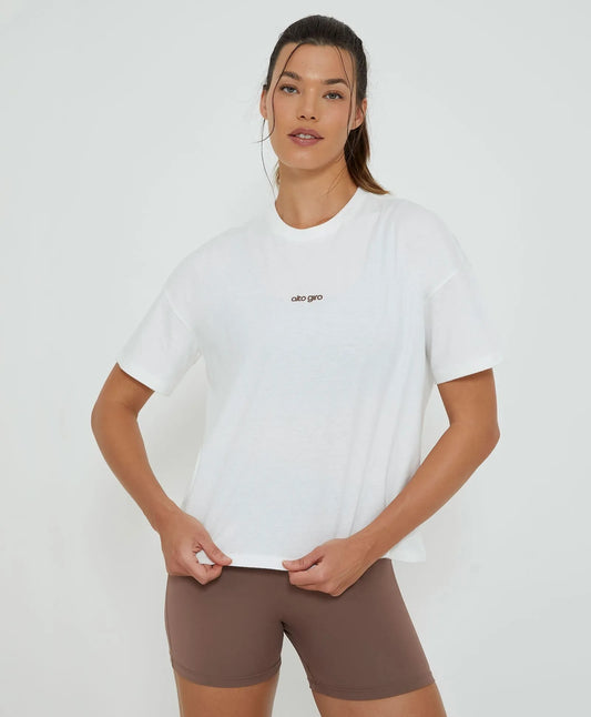 T-shirt Oversized Abertura Lateral Off White Alto Giro