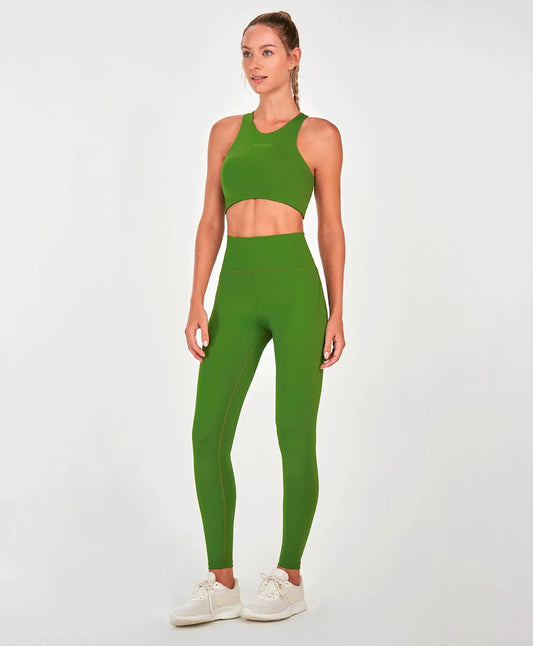 Legging Anticelulite Verde Alto Giro