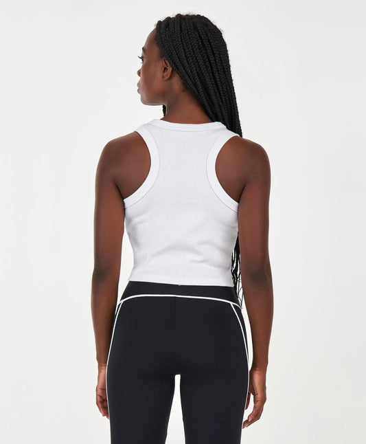 Regata Cropped Canelada Branco Alto Giro