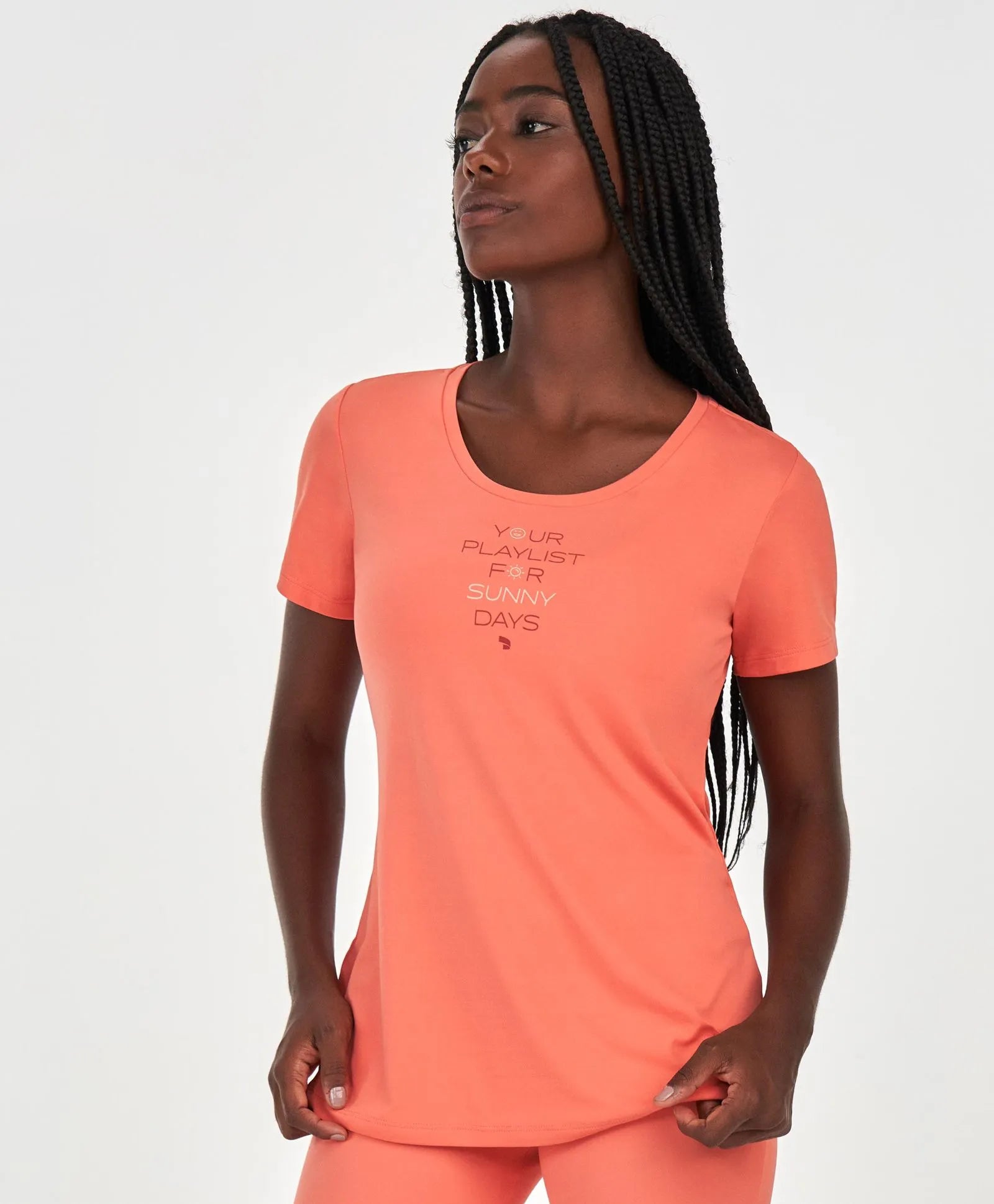 T-Shirt Inspiracional Coral Alto Giro