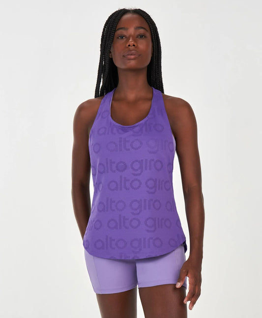 Regata Mesh Costas Nadador Roxo Alto Giro