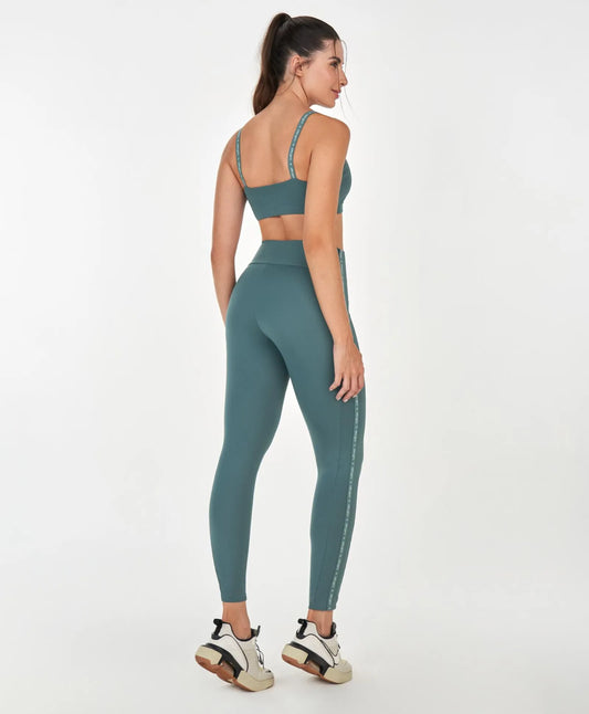 Legging Elástico Personalizado Verde Urbano Alto Giro