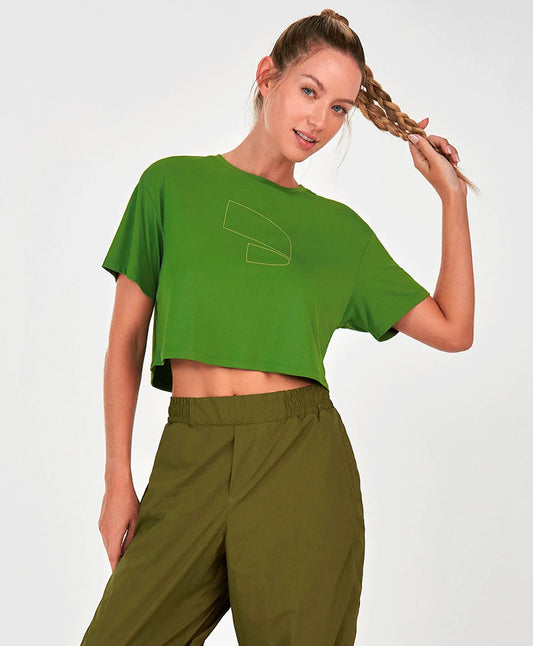 T-Shirt Cropped Símbolo Verde Alto Giro