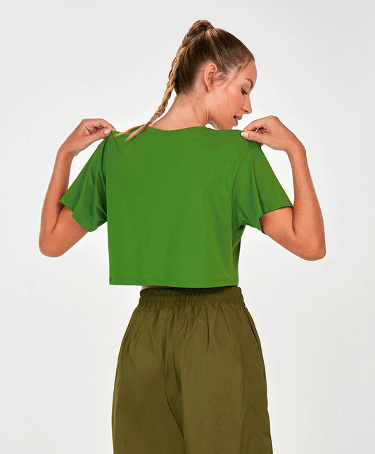 T-Shirt Cropped Símbolo Verde Alto Giro