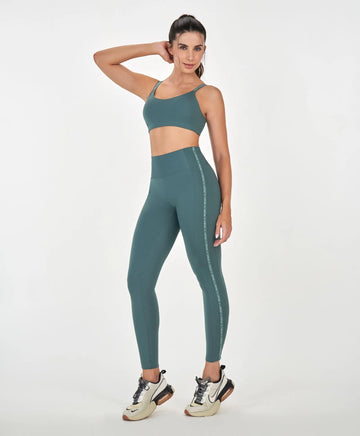 Legging Elástico Personalizado Verde Urbano Alto Giro