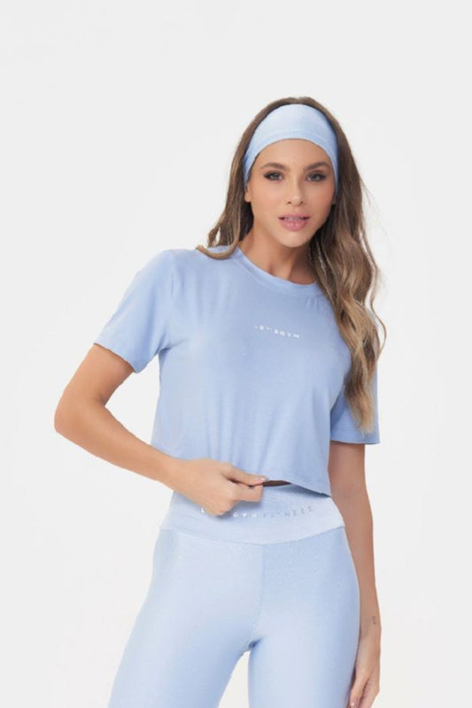 Cropped Lets Basic Azul Lets Gym