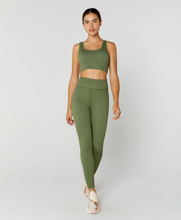 Conjunto Top e Legging Seamless Verde Alto Giro