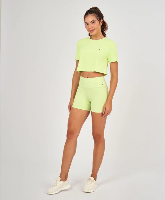 Shorts Hyper Liso Eterno Cos Alto Verde Alto Giro