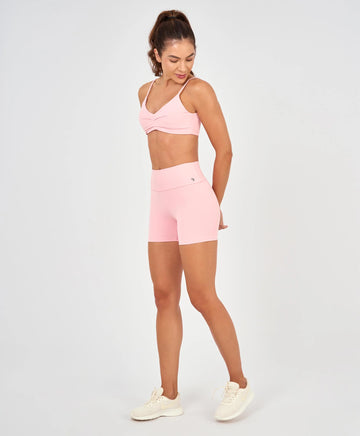 Shorts Hyper Liso Eterno Cos Alto Rosa Alto Giro