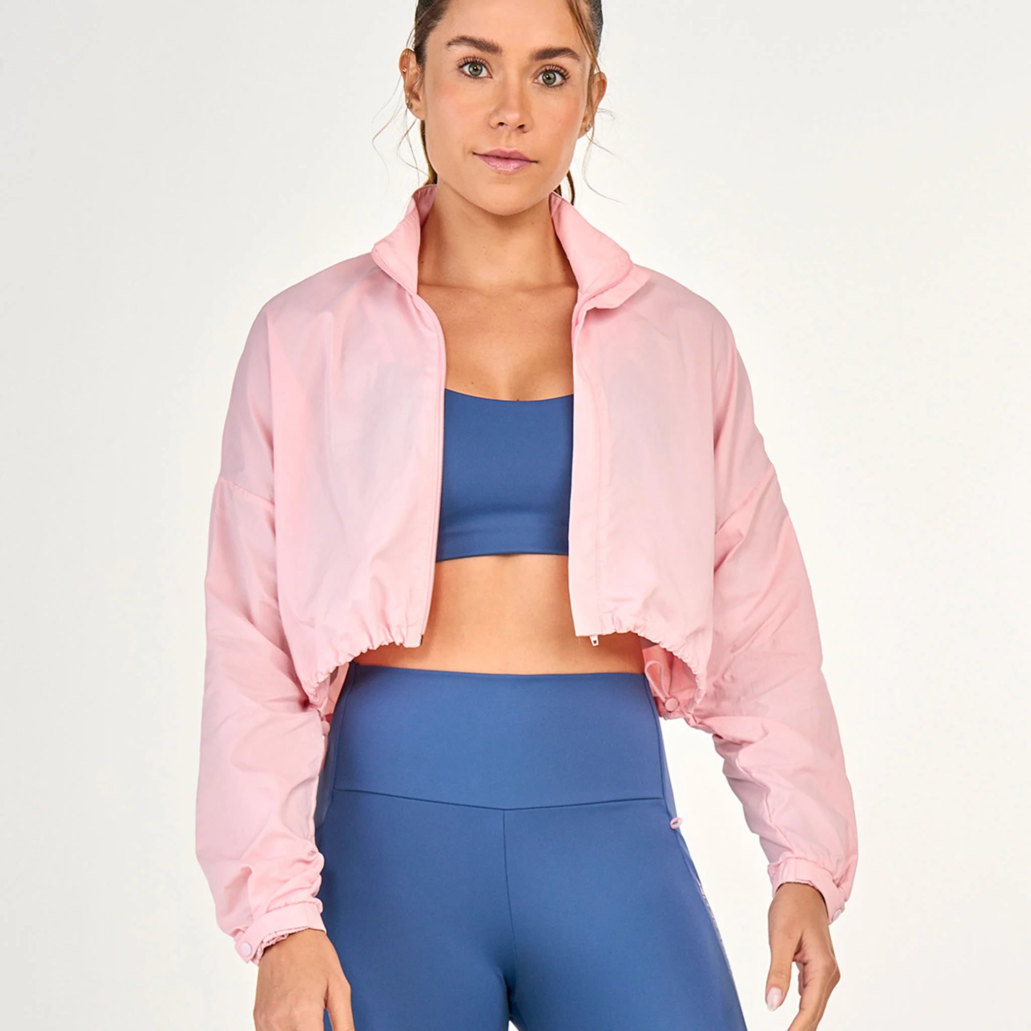 Jaqueta Cropped Regulagens Rosa Alto Giro