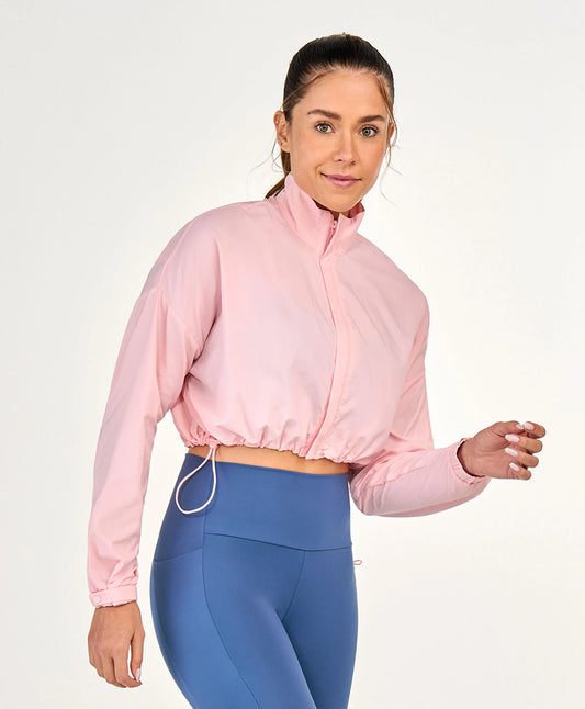 Jaqueta Cropped Regulagens Rosa Alto Giro