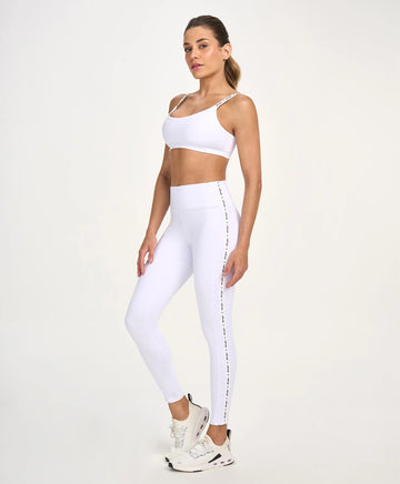 Legging Elástico Personalizado Branco Alto Giro