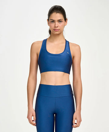 Top Eterno Shine Costas Nadador Azul Vintage Alto Giro
